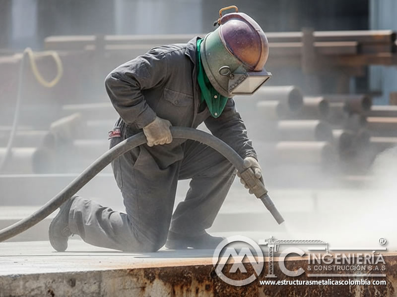 Granallado Placas Acero Metal Blanco En Bogota Colombia en Bogotá, Colombia. Montajes, Ingeniería y Construcción. MIC SAS.