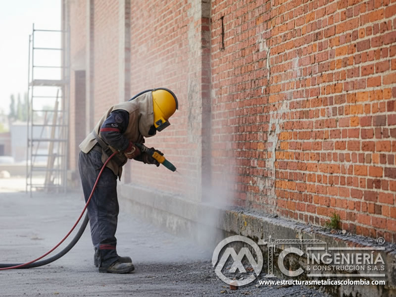 Limpieza Abrasiva Mamposteria Ladrillo Tratamiento En Bogota Colombia en Bogotá, Colombia. Montajes, Ingeniería y Construcción. MIC SAS.