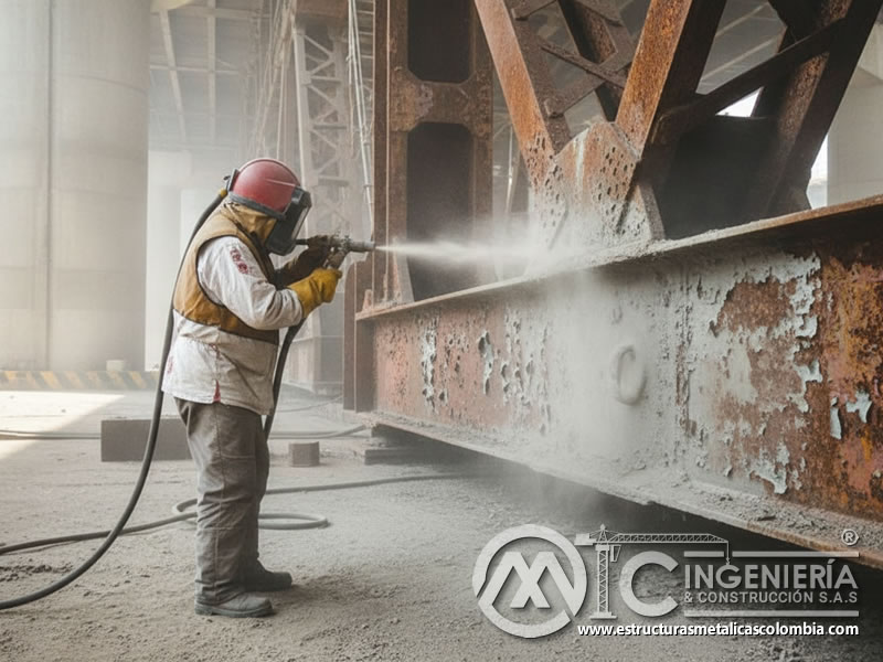 Sandblasting Cerchas Vigas Metalicas Decapado En Bogota Colombia en Bogotá, Colombia. Montajes, Ingeniería y Construcción. MIC SAS.