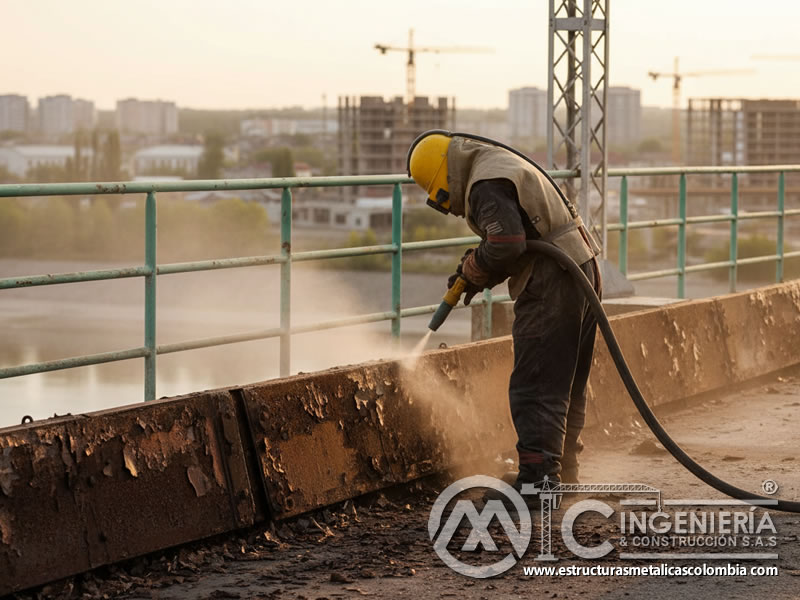 Sandblasting Estructuras Puente Remocion Oxido En Bogota Colombia en Bogotá, Colombia. Montajes, Ingeniería y Construcción. MIC SAS.