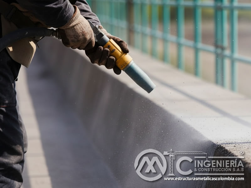 Sandblasting Sardineles Concreto Limpieza Abrasiva En Bogota Colombia en Bogotá, Colombia. Montajes, Ingeniería y Construcción. MIC SAS.