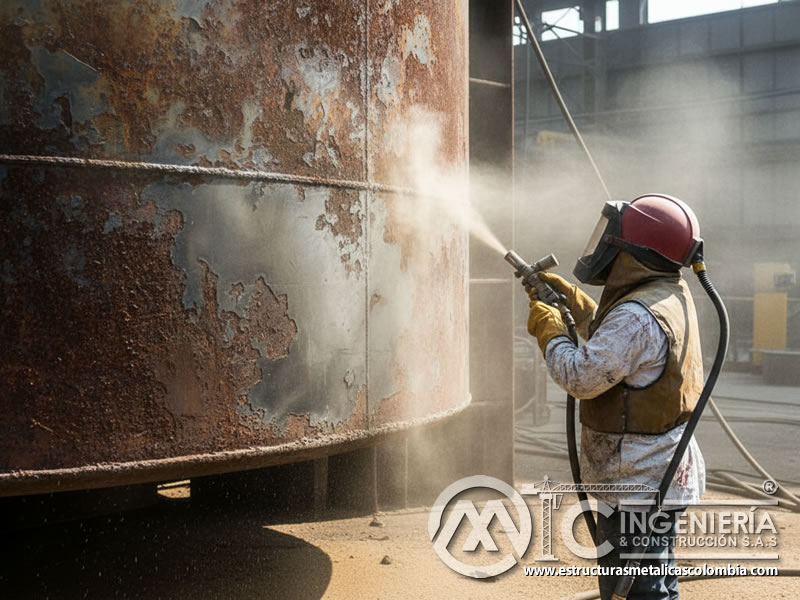 Sandblasting Tanques Industriales Remocion Oxido En Bogota Colombia en Bogotá, Colombia. Montajes, Ingeniería y Construcción. MIC SAS.