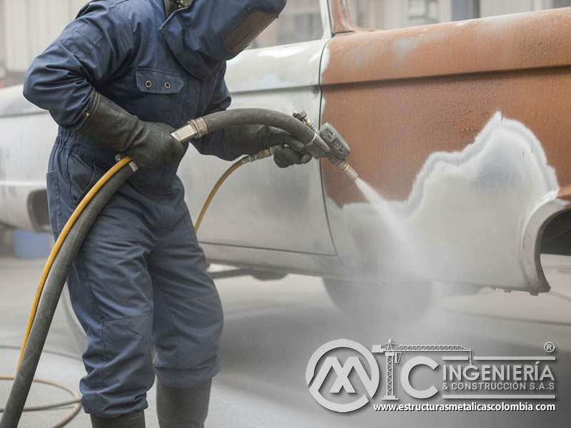 Arenado Superficie Acero Carbono Recubrimiento Pintura Industrial En Bogota Colombia en Bogotá, Colombia. Montajes, Ingeniería y Construcción. MIC SAS.