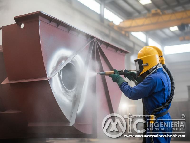 Arenado Tanque Industrial Limpieza Abrasiva Pintura Anticorrosiva En Bogota Colombia en Bogotá, Colombia. Montajes, Ingeniería y Construcción. MIC SAS.