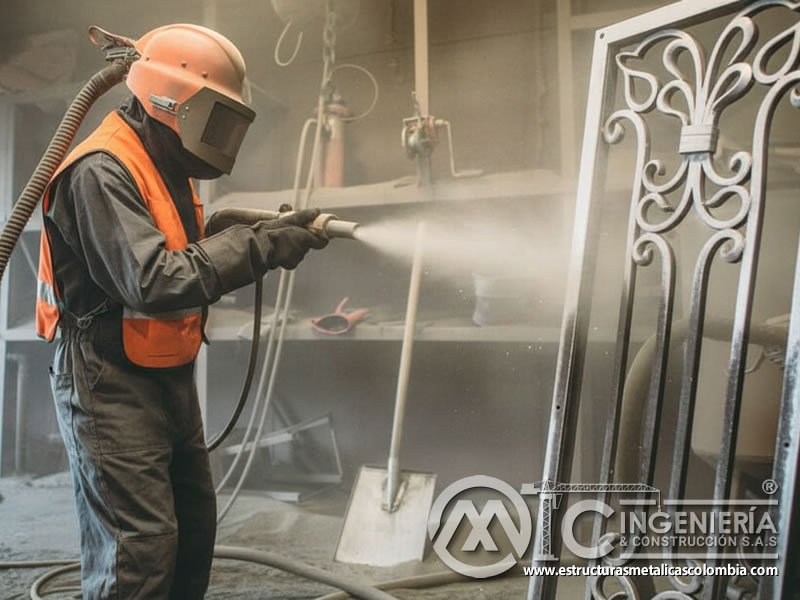 Preparacion Superficial Acero Corrosion Arenado Metal Blanco En Bogota Colombia en Bogotá, Colombia. Montajes, Ingeniería y Construcción. MIC SAS.