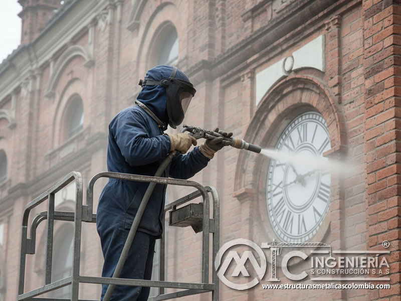 Arenado Fachada Neoclasica Piedra Elementos Historicos En Bogota Colombia en Bogotá, Colombia. Montajes, Ingeniería y Construcción. MIC SAS.