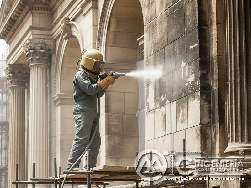 Chorro De Arena Fachada Colonial Ornamental Restauracion En Bogota Colombia en Bogotá, Colombia. Montajes, Ingeniería y Construcción. MIC SAS.