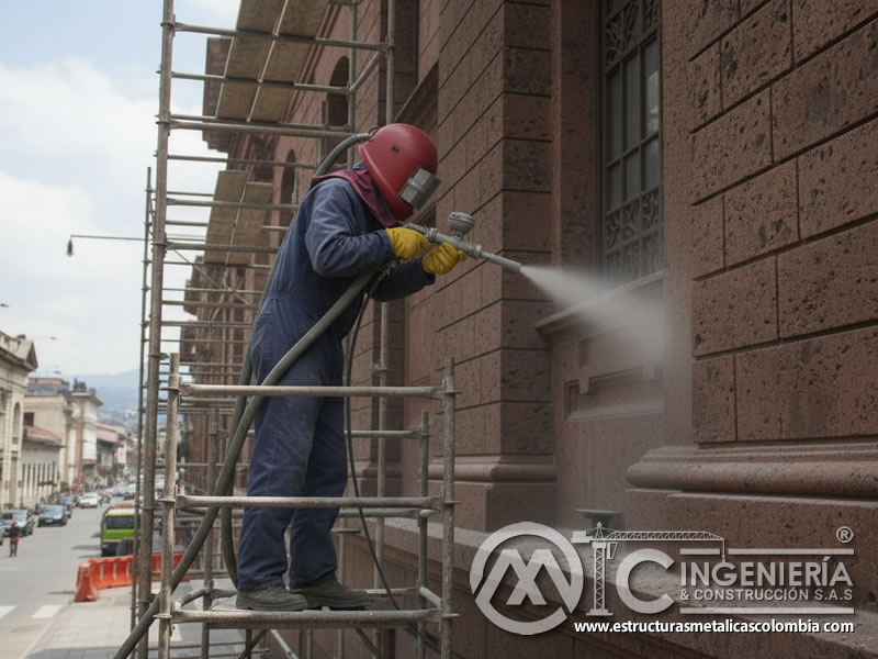 Chorro De Arena Fachada Ladrillo Rojo Contexto Urbano En Bogota Colombia en Bogotá, Colombia. Montajes, Ingeniería y Construcción. MIC SAS.