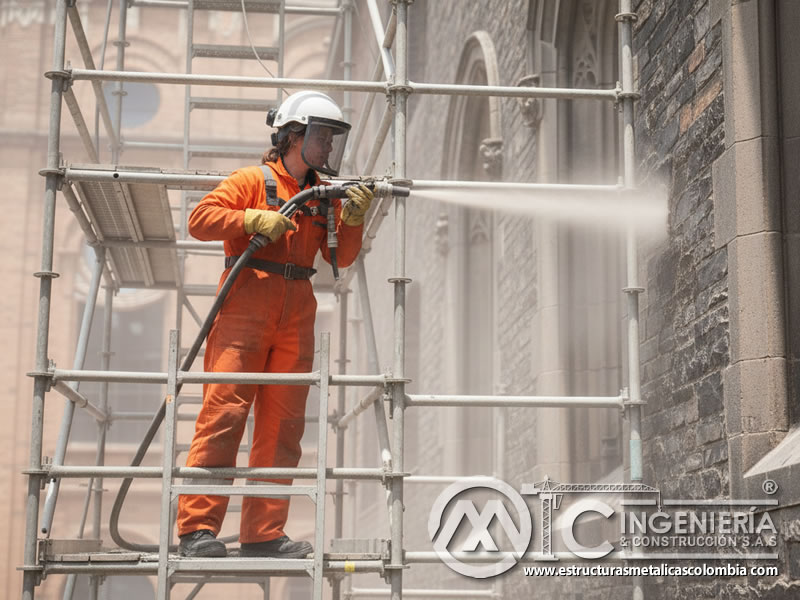 Samblasteado Fachada Piedra Ornamental Restauracion En Bogota Colombia en Bogotá, Colombia. Montajes, Ingeniería y Construcción. MIC SAS.