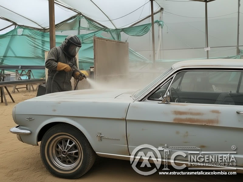 Arenado Carros Clasicos Ford Mustang Capot Puerta En Bogota Colombia en Bogotá, Colombia. Montajes, Ingeniería y Construcción. MIC SAS.