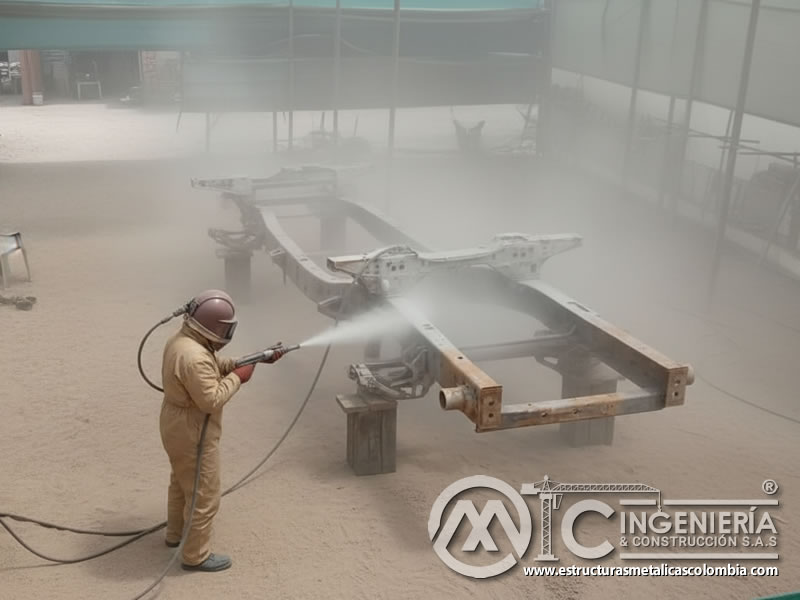 Arenado Chasis Bus Camion Limpieza Abrasiva En Bogota Colombia en Bogotá, Colombia. Montajes, Ingeniería y Construcción. MIC SAS.