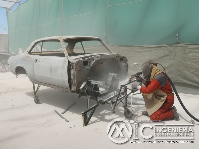 Arenado Chasis Carro Clasico Limpieza Abrasiva En Bogota Colombia en Bogotá, Colombia. Montajes, Ingeniería y Construcción. MIC SAS.