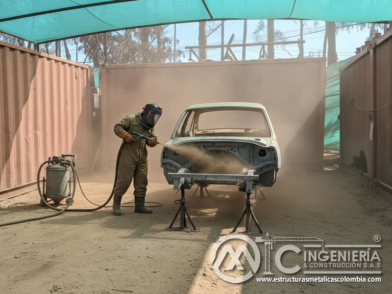 Sandblasting Carroceria Completa Sedan Clasico En Bogota Colombia en Bogotá, Colombia. Montajes, Ingeniería y Construcción. MIC SAS.