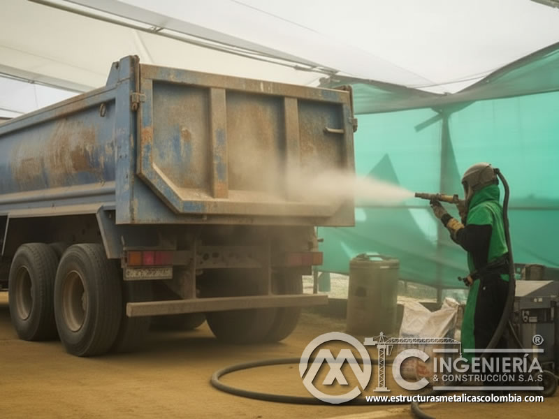 Arenado Volquetas Camiones Colombia Remocion Oxido En Bogota Colombia en Bogotá, Colombia. Montajes, Ingeniería y Construcción. MIC SAS.