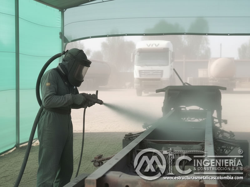 Chorreado Arena Chasis Camion Limpieza Abrasiva En Bogota Colombia en Bogotá, Colombia. Montajes, Ingeniería y Construcción. MIC SAS.