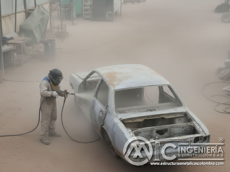 Chorreado Arena Sedan Clasico Carroceria Limpieza En Bogota Colombia en Bogotá, Colombia. Montajes, Ingeniería y Construcción. MIC SAS.
