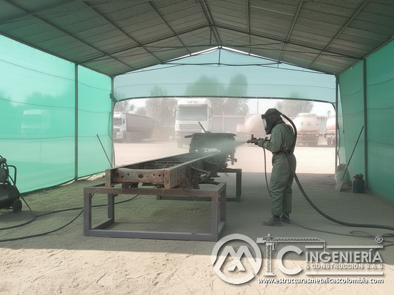 Chorro De Arena Chasis Camion Bus Remocion Oxido En Bogota Colombia en Bogotá, Colombia. Montajes, Ingeniería y Construcción. MIC SAS.