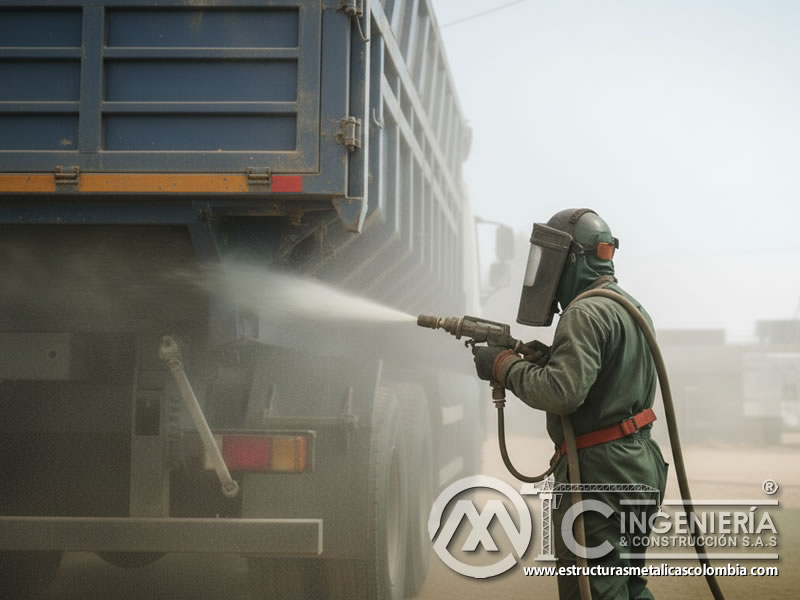 Limpieza Industrial Camion Carga Lateral Chorro Arena En Bogota Colombia en Bogotá, Colombia. Montajes, Ingeniería y Construcción. MIC SAS.