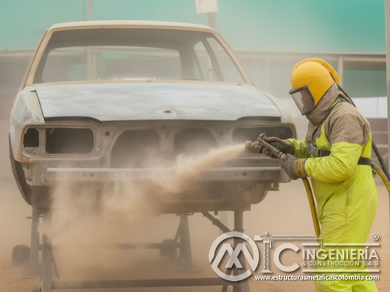 Sandblasting Automotriz Carroceria Delantera Sedan En Bogota Colombia en Bogotá, Colombia. Montajes, Ingeniería y Construcción. MIC SAS.