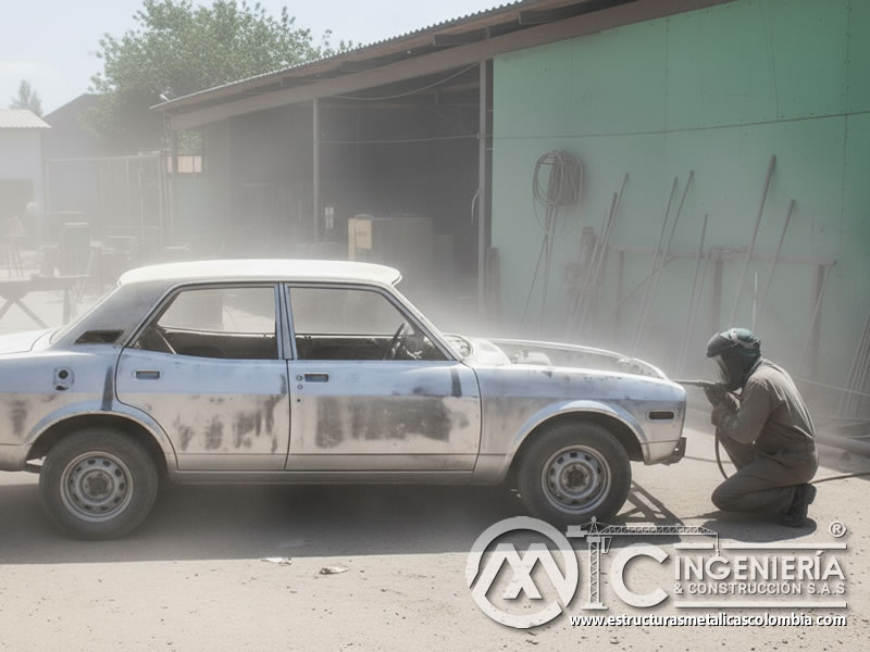 Sandblasting Automotriz Sedan Clasico Carroceria Lateral En Bogota Colombia en Bogotá, Colombia. Montajes, Ingeniería y Construcción. MIC SAS.