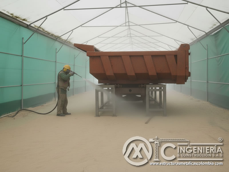 Sandblasting Camiones Colombia Volqueta Caja Remocion En Bogota Colombia en Bogotá, Colombia. Montajes, Ingeniería y Construcción. MIC SAS.