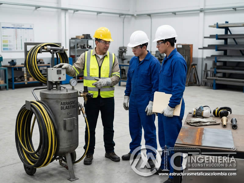Capacitación en operación de equipos de sandblasting en Bogotá, Colombia. Montajes, Ingeniería y Construcción. MIC SAS.