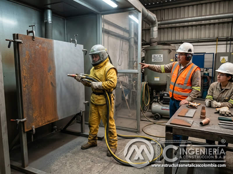 Práctica supervisada de boquilla de sandblasting en Bogotá, Colombia. Montajes, Ingeniería y Construcción. MIC SAS.