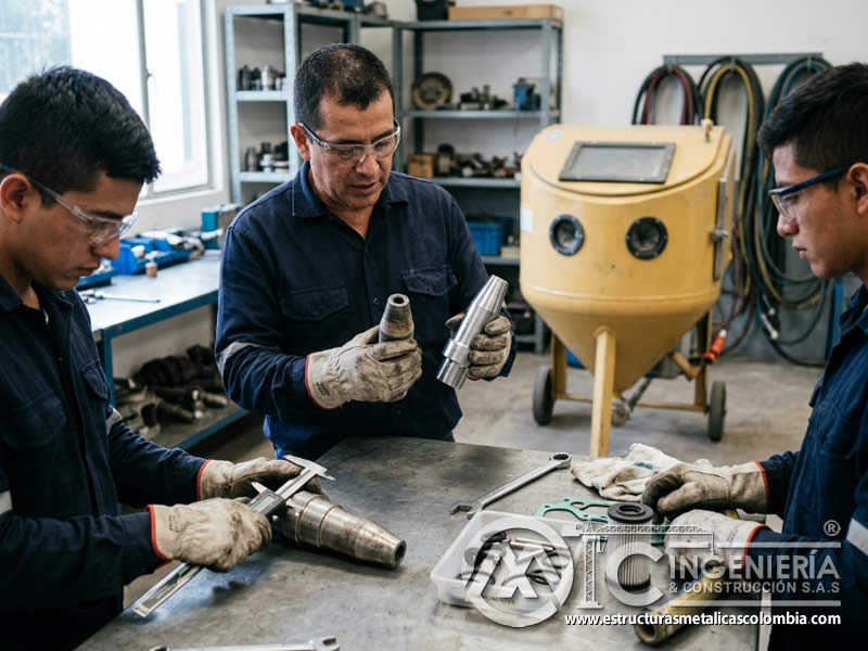 Reparación de boquilla de equipo de sandblasting en Bogotá, Colombia. Montajes, Ingeniería y Construcción. MIC SAS.