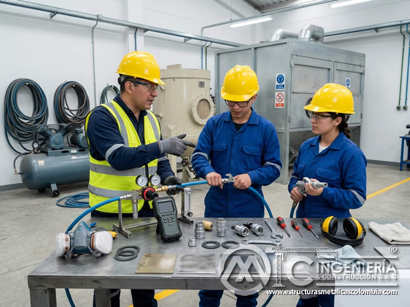 Entrenamiento en sensores y reguladores de sandblasting en Bogotá, Colombia. Montajes, Ingeniería y Construcción. MIC SAS.