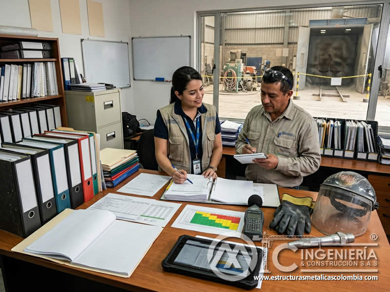 Documentación SG-SST de riesgos de sandblasting en Bogotá, Colombia. Montajes, Ingeniería y Construcción. MIC SAS.