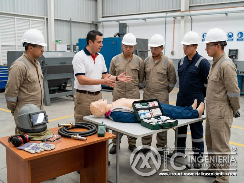 Primeros auxilios para riesgos de sandblasting en Bogotá, Colombia. Montajes, Ingeniería y Construcción. MIC SAS.