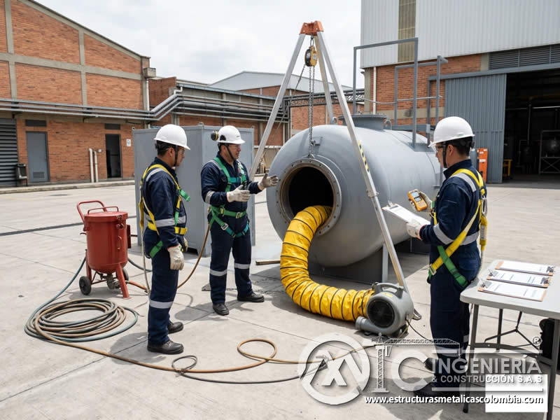 Certificación de sandblasting en espacios confinados en Bogotá, Colombia. Montajes, Ingeniería y Construcción. MIC SAS.