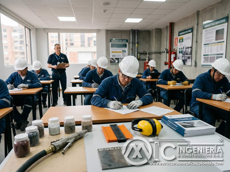 Examen teórico de operadores de sandblasting en Bogotá, Colombia. Montajes, Ingeniería y Construcción. MIC SAS.