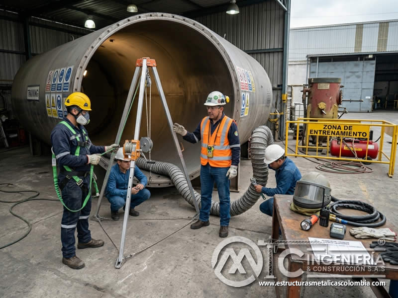 Certificación de sandblasting en espacio confinado en Bogotá, Colombia. Montajes, Ingeniería y Construcción. MIC SAS.