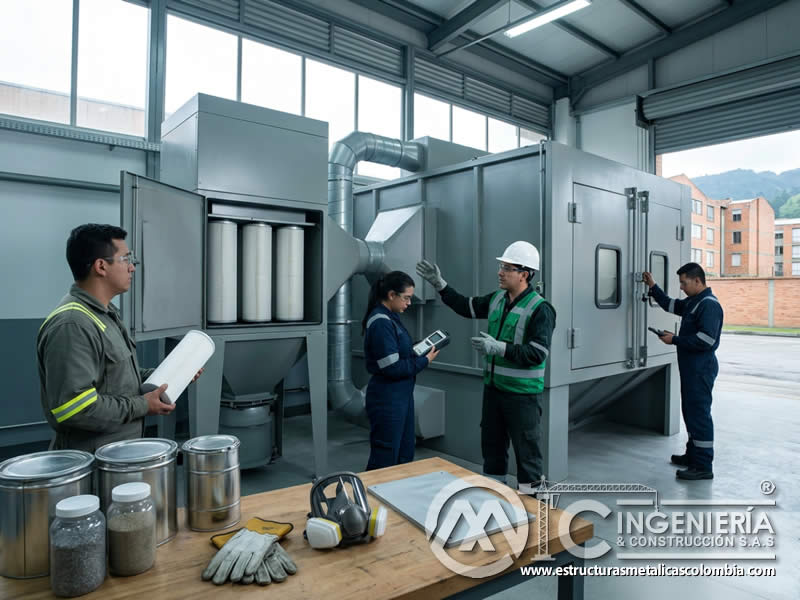Control ambiental de emisiones de sandblasting en Bogotá, Colombia. Montajes, Ingeniería y Construcción. MIC SAS.