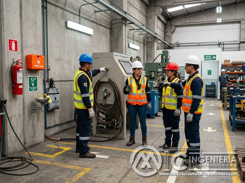 Procedimiento de emergencia SG-SST en sandblasting en Bogotá, Colombia. Montajes, Ingeniería y Construcción. MIC SAS.