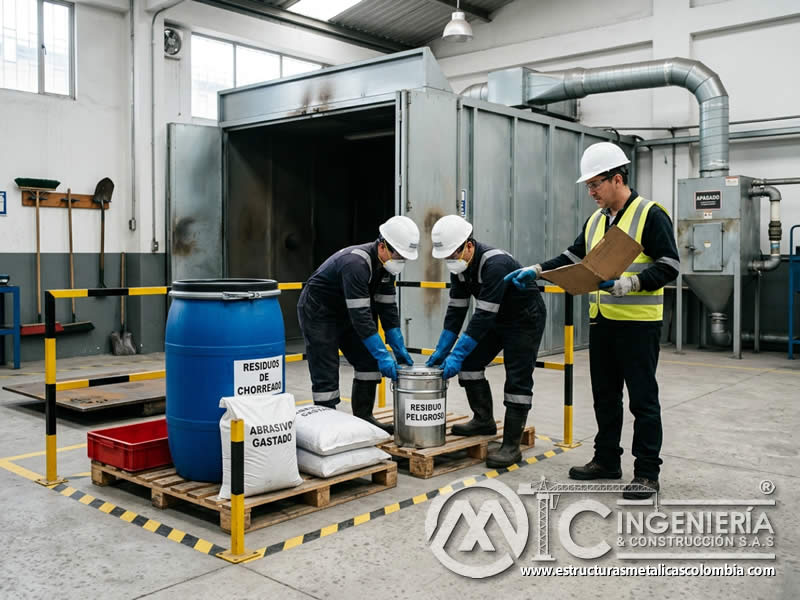 Residuos peligrosos RESPEL de sandblasting en Bogotá, Colombia. Montajes, Ingeniería y Construcción. MIC SAS.