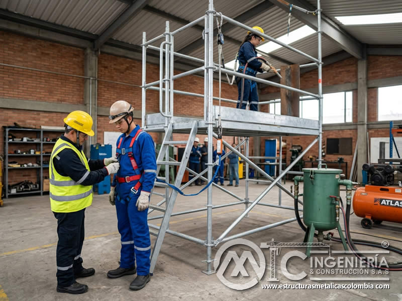 Normativa de trabajo en alturas para sandblasting en Bogotá, Colombia. Montajes, Ingeniería y Construcción. MIC SAS.