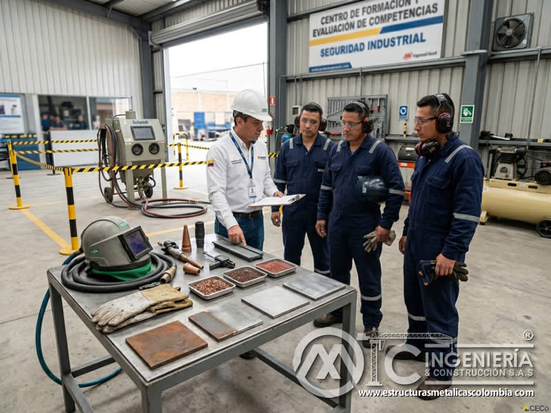 Evaluación de competencia de operarios de sandblasting en Bogotá, Colombia. Montajes, Ingeniería y Construcción. MIC SAS.