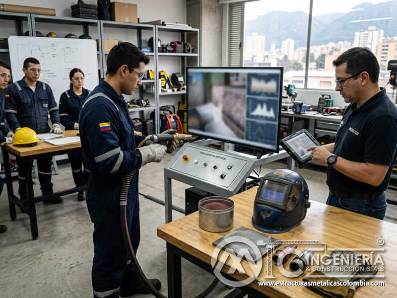 Simulador de sandblasting para evaluación de habilidades en Bogotá, Colombia. Montajes, Ingeniería y Construcción. MIC SAS.