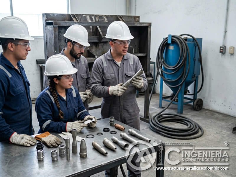 Boquillas avanzadas para técnica de sandblasting en Bogotá, Colombia. Montajes, Ingeniería y Construcción. MIC SAS.