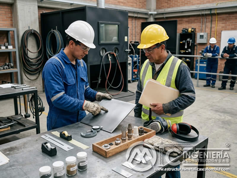 Certificación avanzada de operario de sandblasting en Bogotá, Colombia. Montajes, Ingeniería y Construcción. MIC SAS.