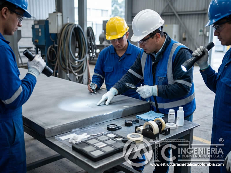 Control de calidad avanzado de sandblasting en Bogotá, Colombia. Montajes, Ingeniería y Construcción. MIC SAS.