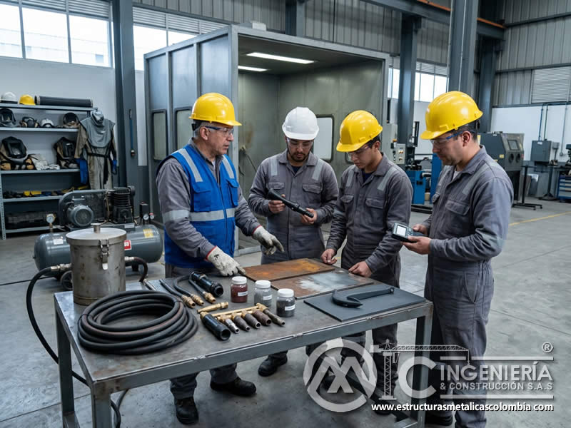 Formación avanzada en técnica de sandblasting en Bogotá, Colombia. Montajes, Ingeniería y Construcción. MIC SAS.