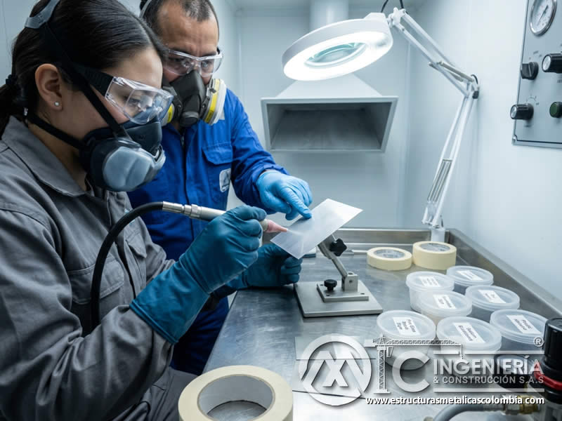 Micro arenado sandblasting en superficie delicada en Bogotá, Colombia. Montajes, Ingeniería y Construcción. MIC SAS.