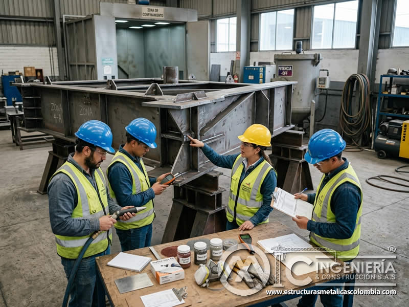Integración de sandblasting en proyecto complejo en Bogotá, Colombia. Montajes, Ingeniería y Construcción. MIC SAS.