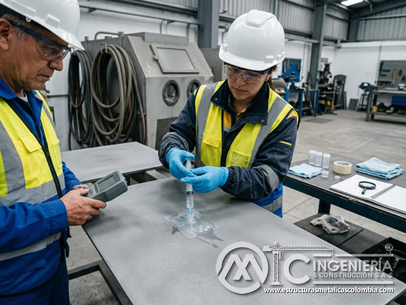 Prueba Bresle de sales solubles en sandblasting en Bogotá, Colombia. Montajes, Ingeniería y Construcción. MIC SAS.