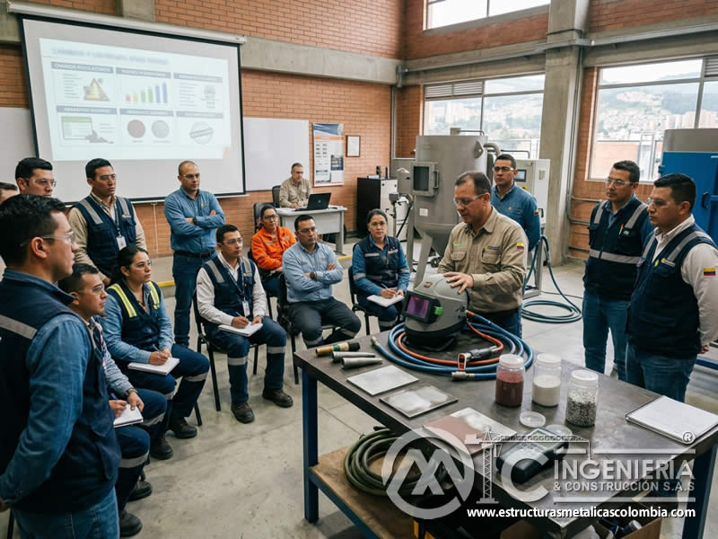 Formación continua y actualización en sandblasting en Bogotá, Colombia. Montajes, Ingeniería y Construcción. MIC SAS.