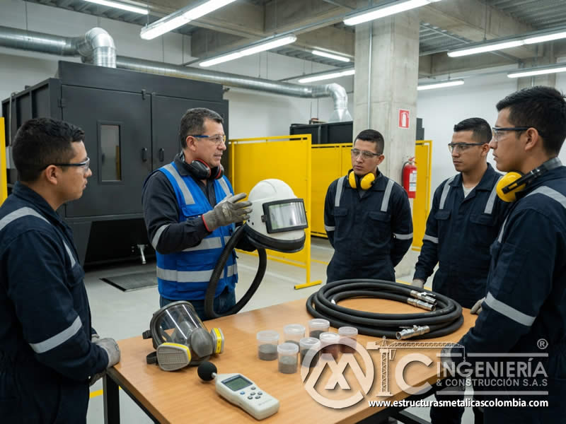 Guía de seguridad y EPP para sandblasting en Bogotá, Colombia. Montajes, Ingeniería y Construcción. MIC SAS.