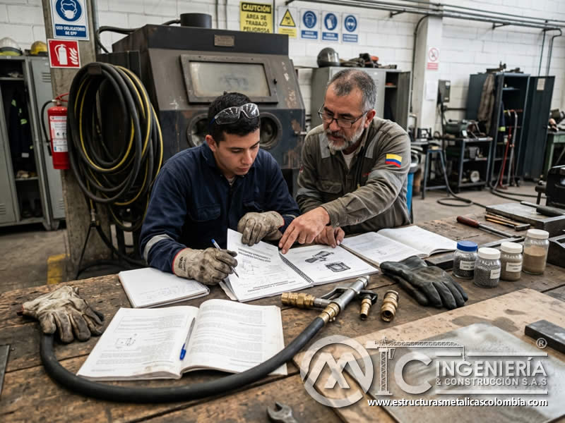 Manuales técnicos para aprendizaje de sandblasting en Bogotá, Colombia. Montajes, Ingeniería y Construcción. MIC SAS.